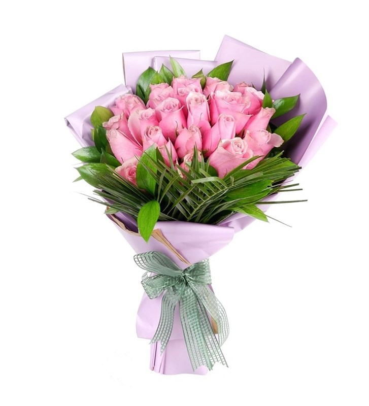 21 Pembe Gül Buketi