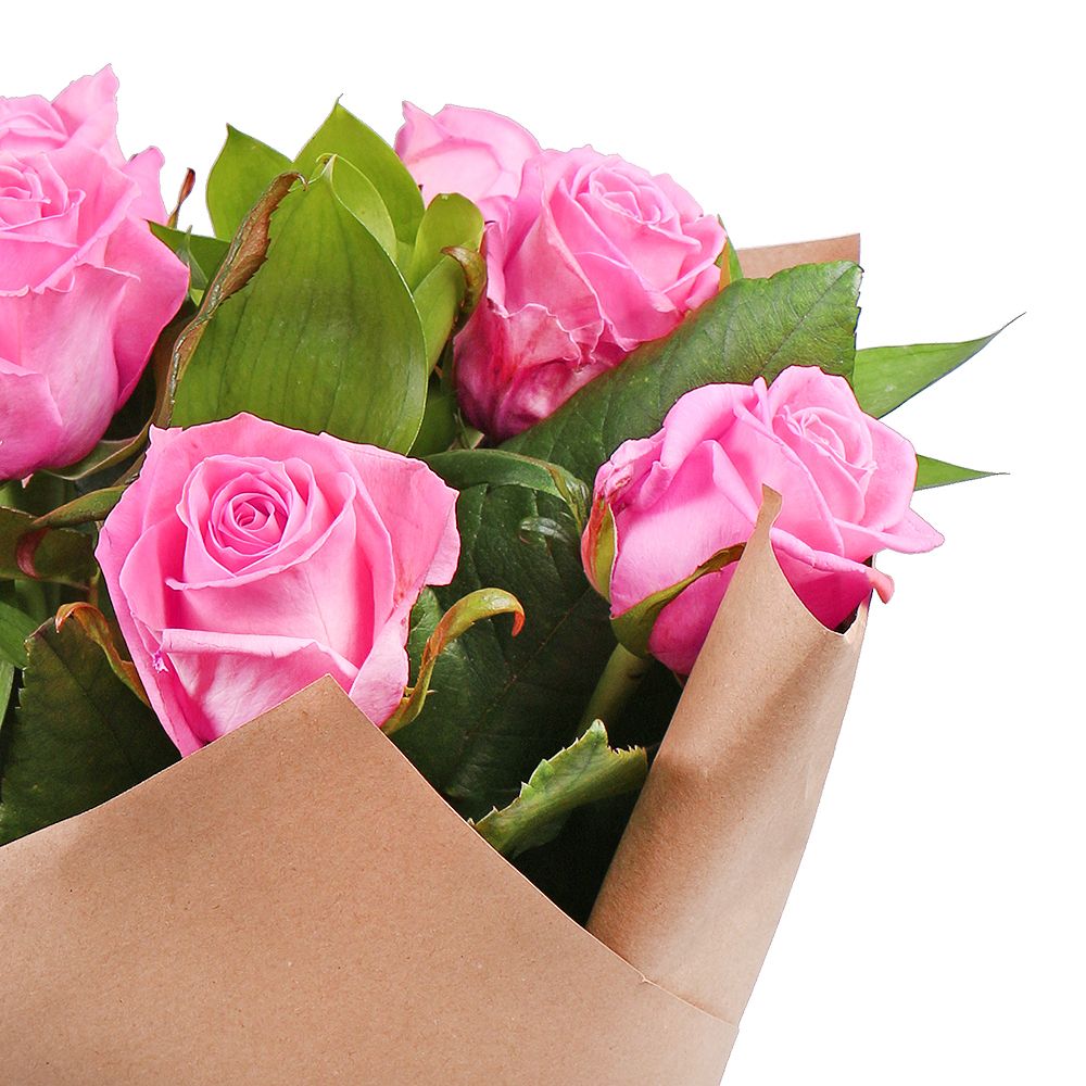 7 Adet Pembe Gül Buketi - 2