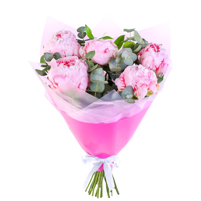 5 Pembe Şakayık Buketi