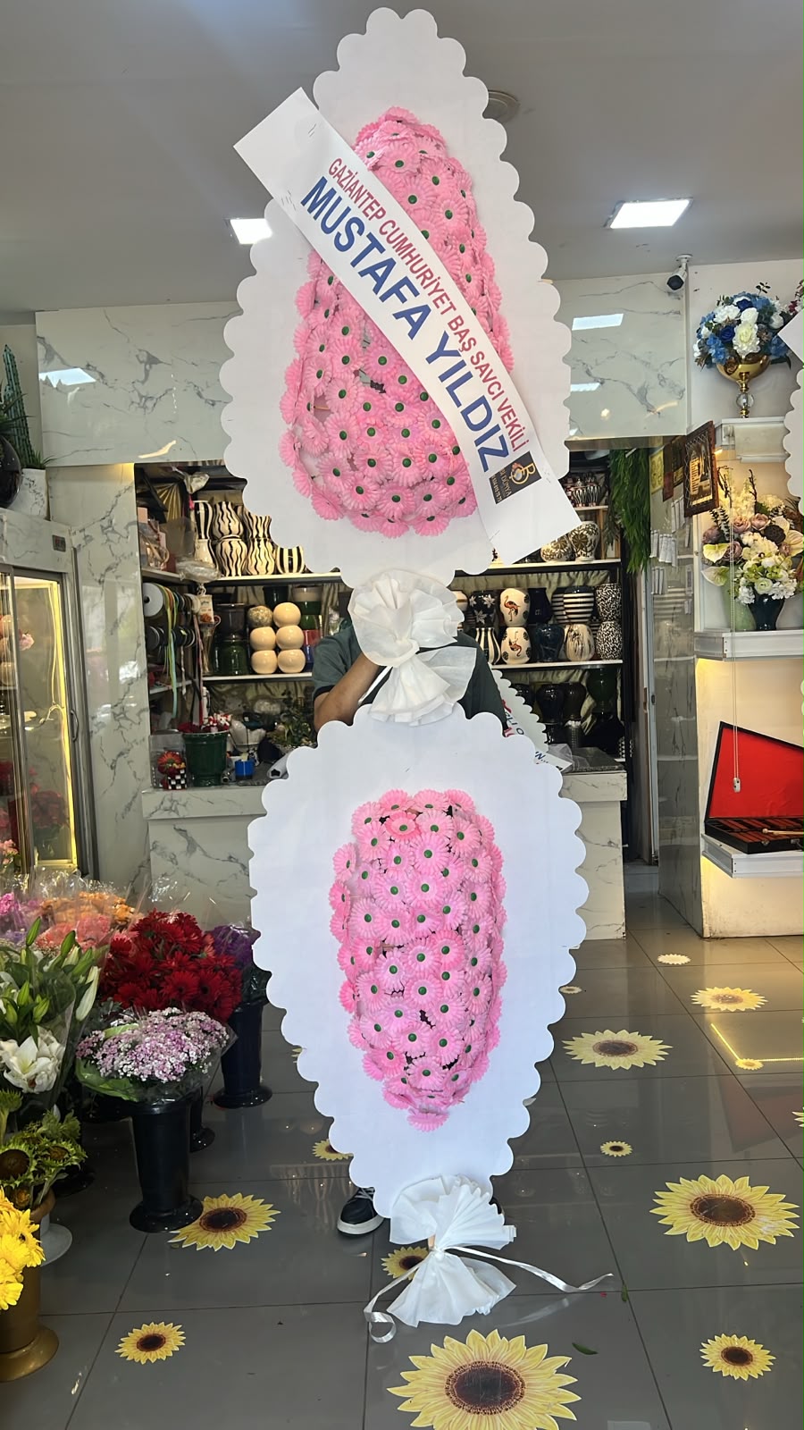 Yapay Pembe Çelenk - 2